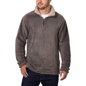 Trinity Gray Plush Fleece Quarter Zip Pullover Sweatshirt Men's Size Large